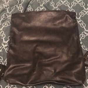 Black leather Drawstring Backpack